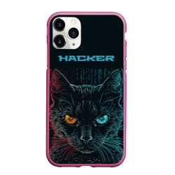 Чехол для iPhone 11 Pro Max матовый Cat    hacker