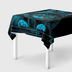 Скатерть 3D Кот хакер за клавиатурой
