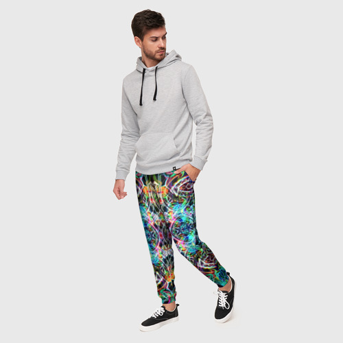 Мужские брюки 3D Фрактальный орнамент, цвет 3D печать - фото 3