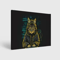 Холст прямоугольный Хакер  кот 