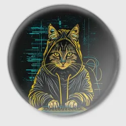 Значок Хакер  кот 