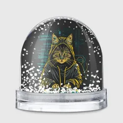 Игрушка Снежный шар Хакер  кот 
