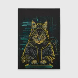 Обложка для автодокументов Хакер  кот 