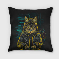 Подушка 3D Хакер  кот 