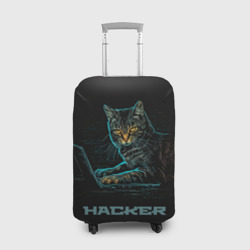 Чехол для чемодана 3D Cat  hacker