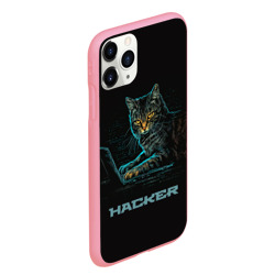 Чехол для iPhone 11 Pro Max матовый Cat  hacker - фото 2