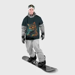Накидка на куртку 3D Крутой кот хакер