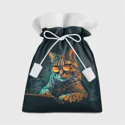 Подарочный 3D мешок Крутой кот хакер
