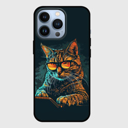 Чехол для iPhone 13 Pro Крутой кот хакер