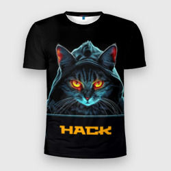 Мужская футболка 3D Slim Hack  cat