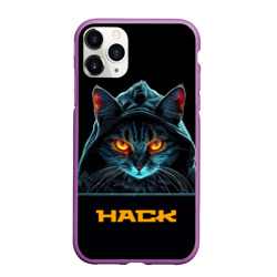 Чехол для iPhone 11 Pro Max матовый Hack  cat