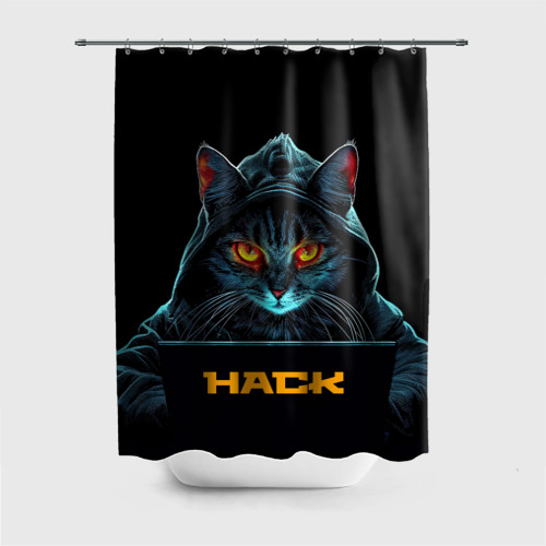 Штора 3D для ванной Hack  cat