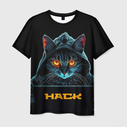 Мужская футболка 3D Hack  cat