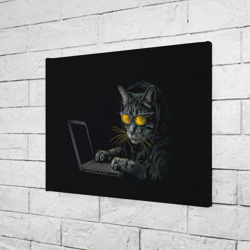Холст прямоугольный Кот хакер  в очках - фото 2