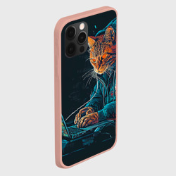 Чехол для iPhone 12 Pro Кот хакер в спортивном костюме - фото 2