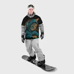 Накидка на куртку 3D Кот хакер в костюмчике