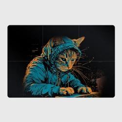 Магнитный плакат 3Х2 Кот хакер в костюмчике