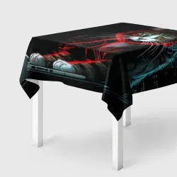 Скатерть 3D Кот хакер  в капюшоне