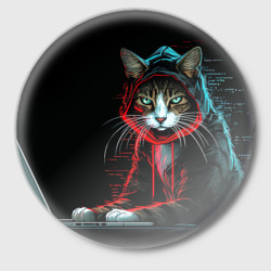 Значок Кот хакер  в капюшоне