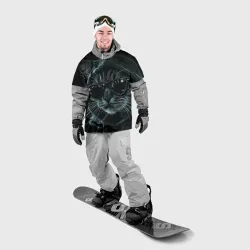 Накидка на куртку 3D Кот хакер в черных очках