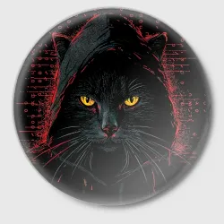 Значок Черный кот  хакер