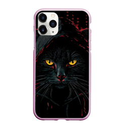 Чехол для iPhone 11 Pro Max матовый Черный кот  хакер