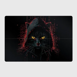 Магнитный плакат 3Х2 Черный кот  хакер