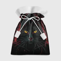 Подарочный 3D мешок Черный кот  хакер