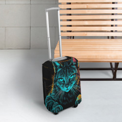 Чехол для чемодана 3D Кот хакер в солнечных очках - фото 2