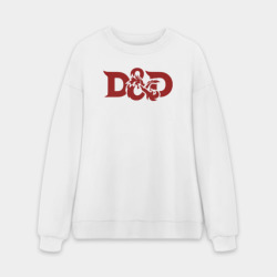 Мужской свитшот oversize без начеса хлопок Днд дракон лого