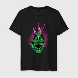 Череп тираннозавра в короне – Мужская футболка хлопок с принтом купить со скидкой в -20%