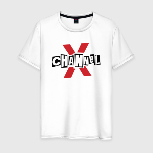 Мужская футболка из хлопка с принтом Channel X из GTA V, вид спереди №1