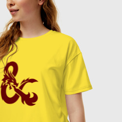 Женская футболка хлопок Oversize Подземелья и драконы лого - фото 2