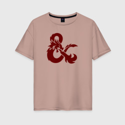 Женская футболка хлопок Oversize Подземелья и драконы лого