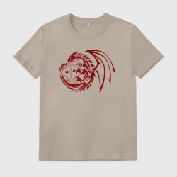Мужская футболка хлопок Дракон вокруг игральной кости