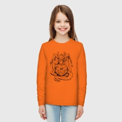 Детский лонгслив хлопок Дракончик обнимает игральную кость - фото 2