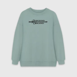 Женский свитшот oversize без начеса хлопок Днд лого с мечом
