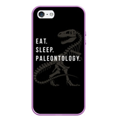 Чехол для iPhone 5/5S матовый Eat sleep paleontology 