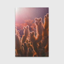 Обложка для паспорта матовая кожа Пустынные кактусы