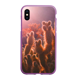 Чехол для iPhone XS Max матовый Пустынные кактусы