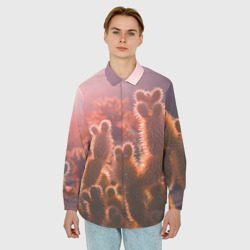 Мужская рубашка oversize 3D Пустынные кактусы - фото 2