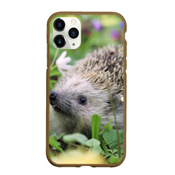 Чехол для iPhone 11 Pro Max матовый Лесной ёжик в траве