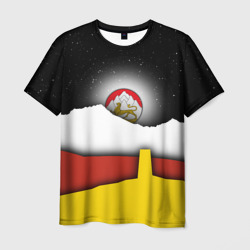Мужская футболка 3D Осетия горы и ночное небо