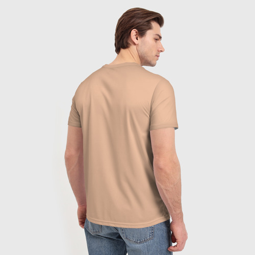 Мужская футболка 3D Однотонный цвет бежево-персиковый , цвет 3D печать - фото 4