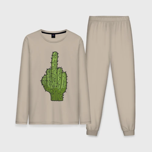 Мужская пижама с лонгсливом хлопок Cactus fuck