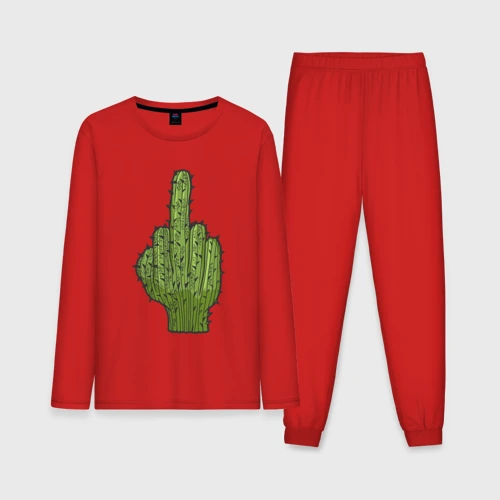 Мужская пижама с лонгсливом хлопок Cactus fuck