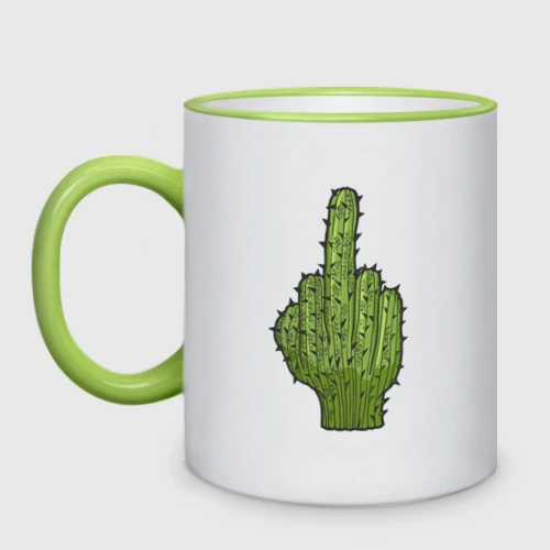 Кружка двухцветная Cactus fuck