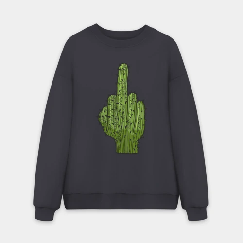 Мужской свитшот oversize без начеса хлопок Cactus fuck