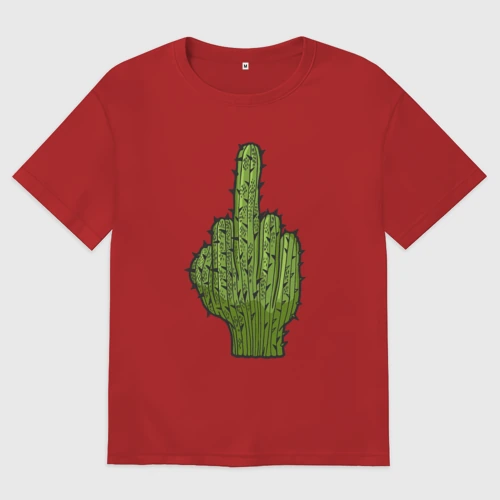Мужская футболка хлопок Oversize Cactus fuck