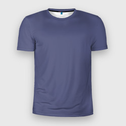 Мужская футболка 3D Slim Однотонный глубокий сине-фиолетовый цвет  129-35-18